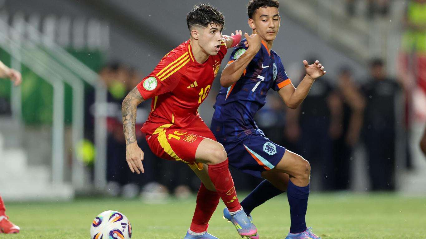 Young soccer players in action