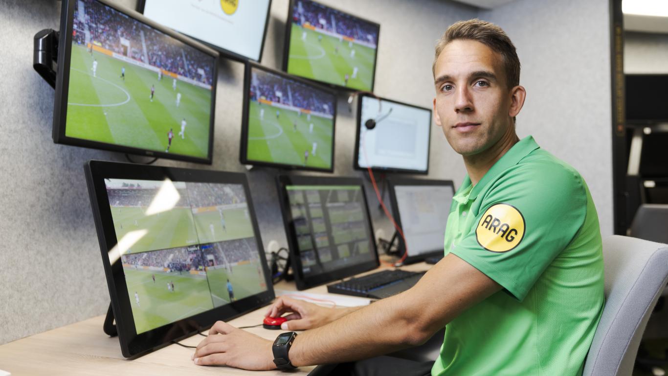 Ruperti and Van Boekel VAR duo at Champions League match between Sturm Graz and Girona