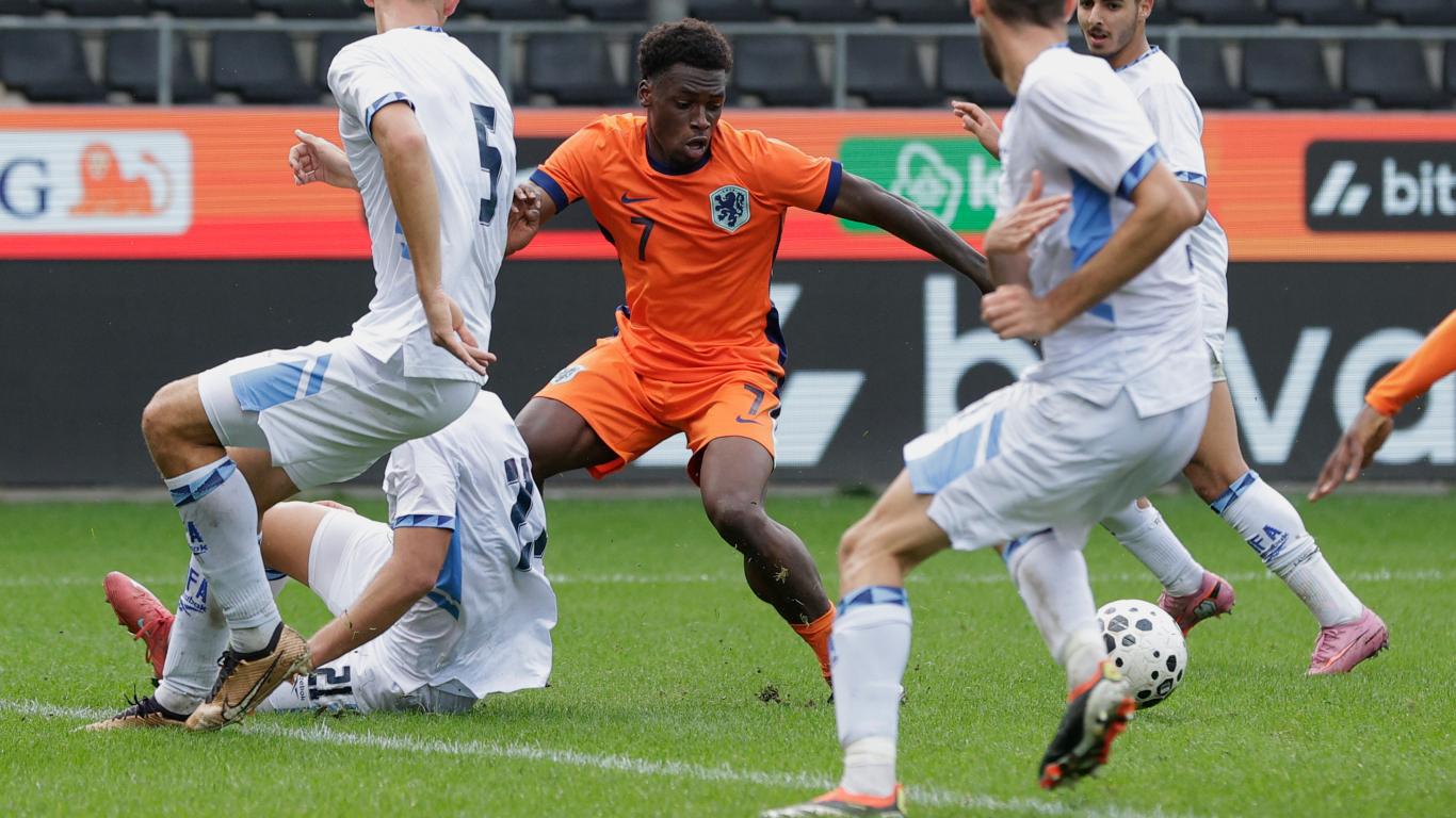 Jong Oranje (m) in november tegen Slovenië in Leeuwarden