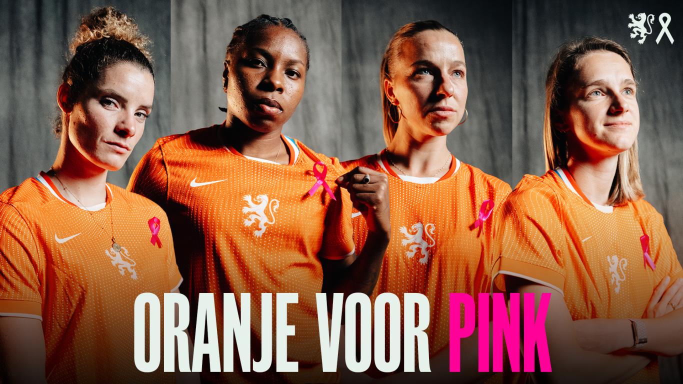 Oranje voor Pink: Nederlands elftal vraagt aandacht voor zelfonderzoek naar  borstkanker | OnsOranje